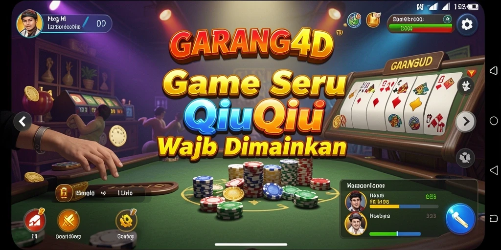 Tampilan gameplay seru dari GARANG4D dengan suasana QiuQiu yang mendebarkan.