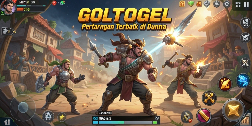 Tangkapan layar GOLTOGEL yang menunjukkan aksi intens dari Battle Royale.