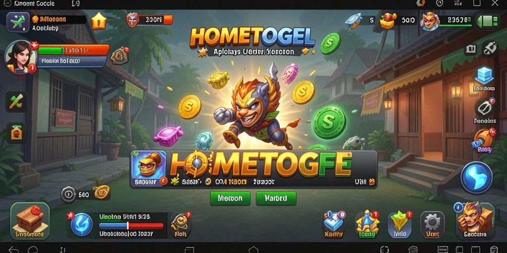 Tampilan utama HOMETOGEL dengan semua fitur utility yang nyaman digunakan.