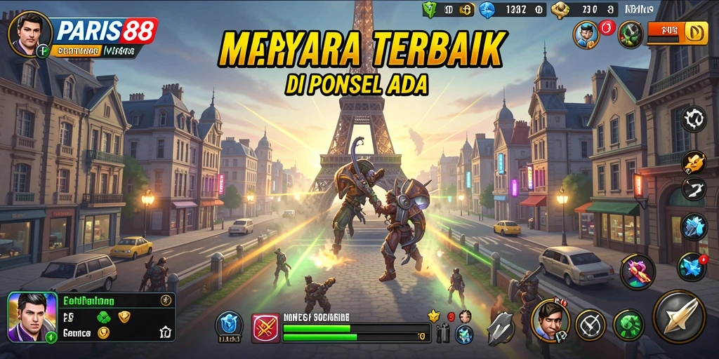 Tampilan menarik dari gameplay Tower Defense di PARIS88.