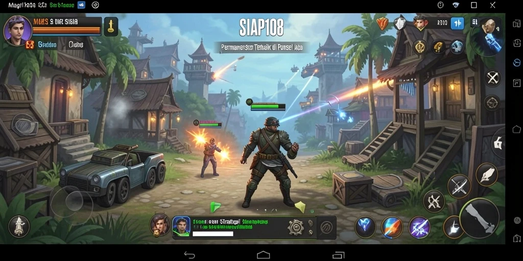 Screenshot gameplay SIAP108 menunjukkan pertarungan strategi yang mendebarkan.