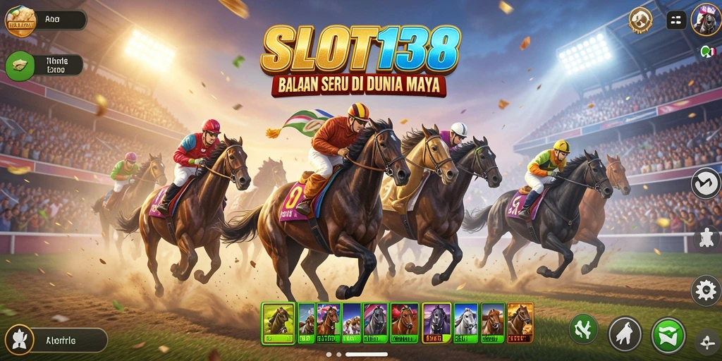 Tampilan screenshot utama SLOT138 dengan aksi balapan yang intens.