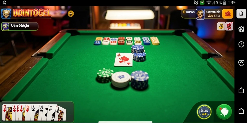 Screenshot menunjukkan gameplay seru Gaple di UDINTOGEL.